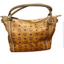 MCM Brown Visetos Leather Satchel Black EUC with strap