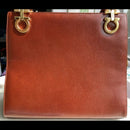Salvatore Ferragamo tote bag leather Brown Gancini gold hardware shoulder