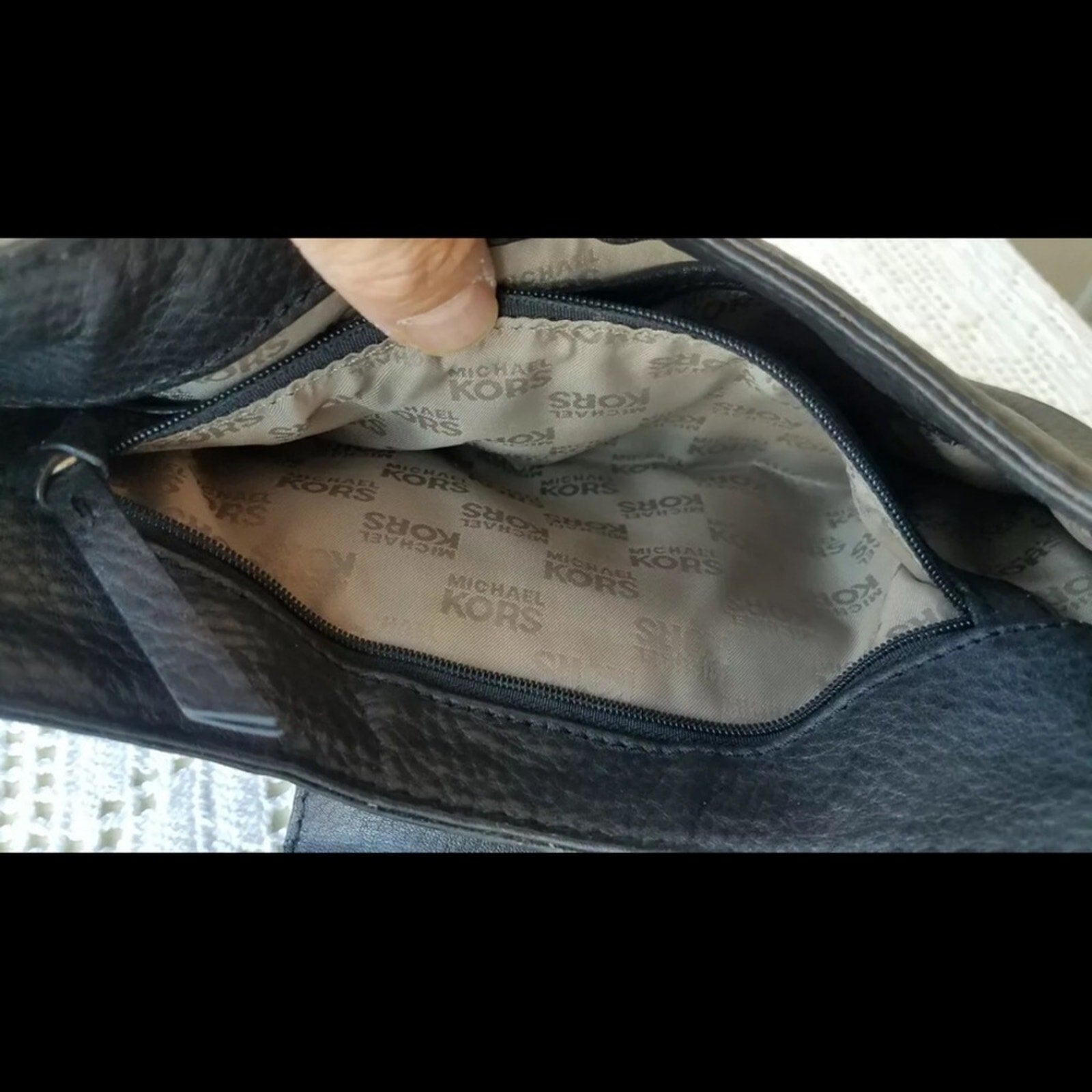 Michael Kors Black Leather Purse Handbag Snap Buckle Early 2000's Model