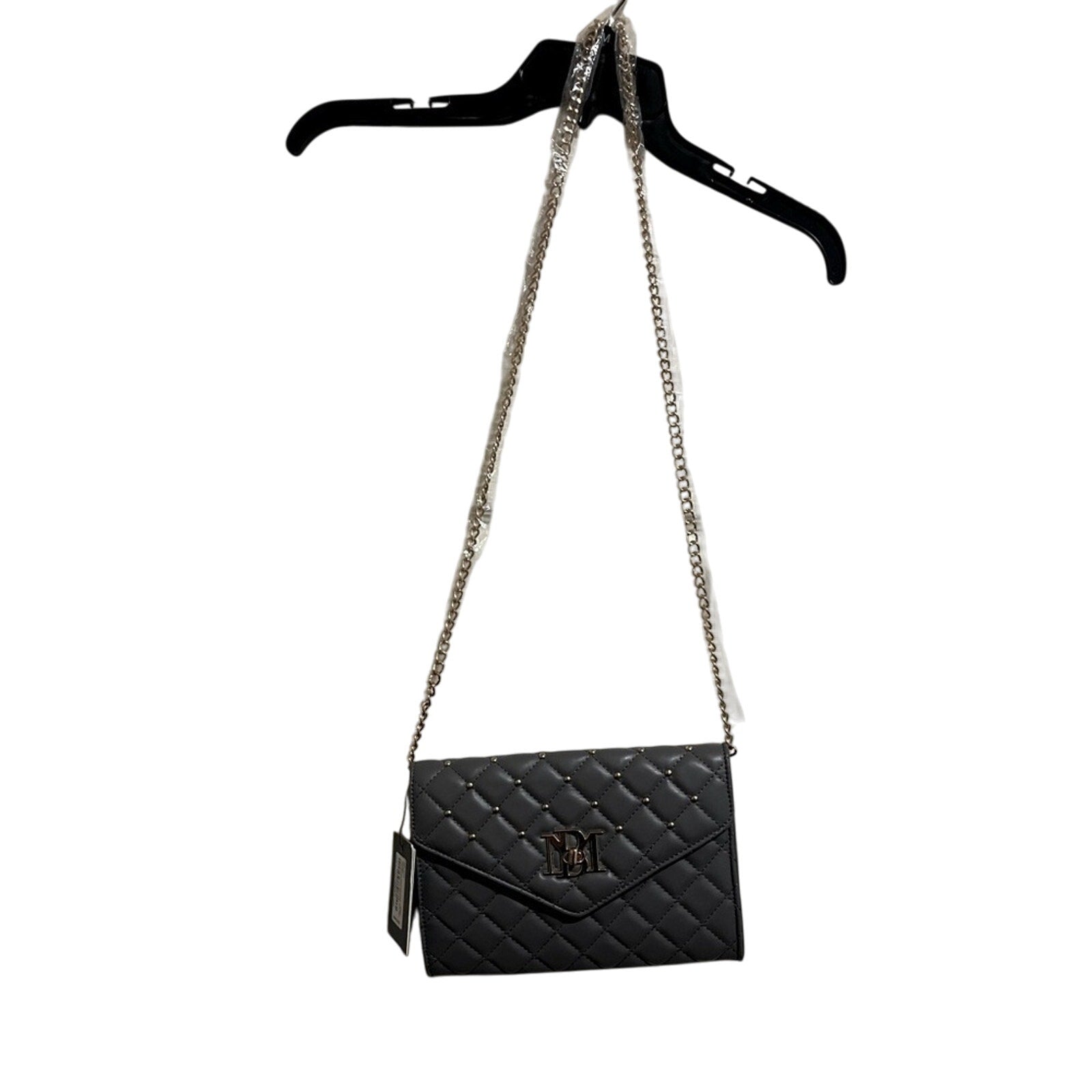 Badgley Mischka Crossbody Gray Gold Hardware