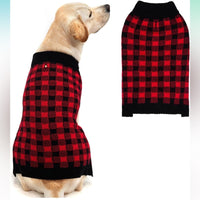 XL Black and Red Checkered Dog Shirt NWOT