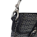 Coach Monogrammed Logo Buckle Small Crossbody Black/White/Silver Hardware