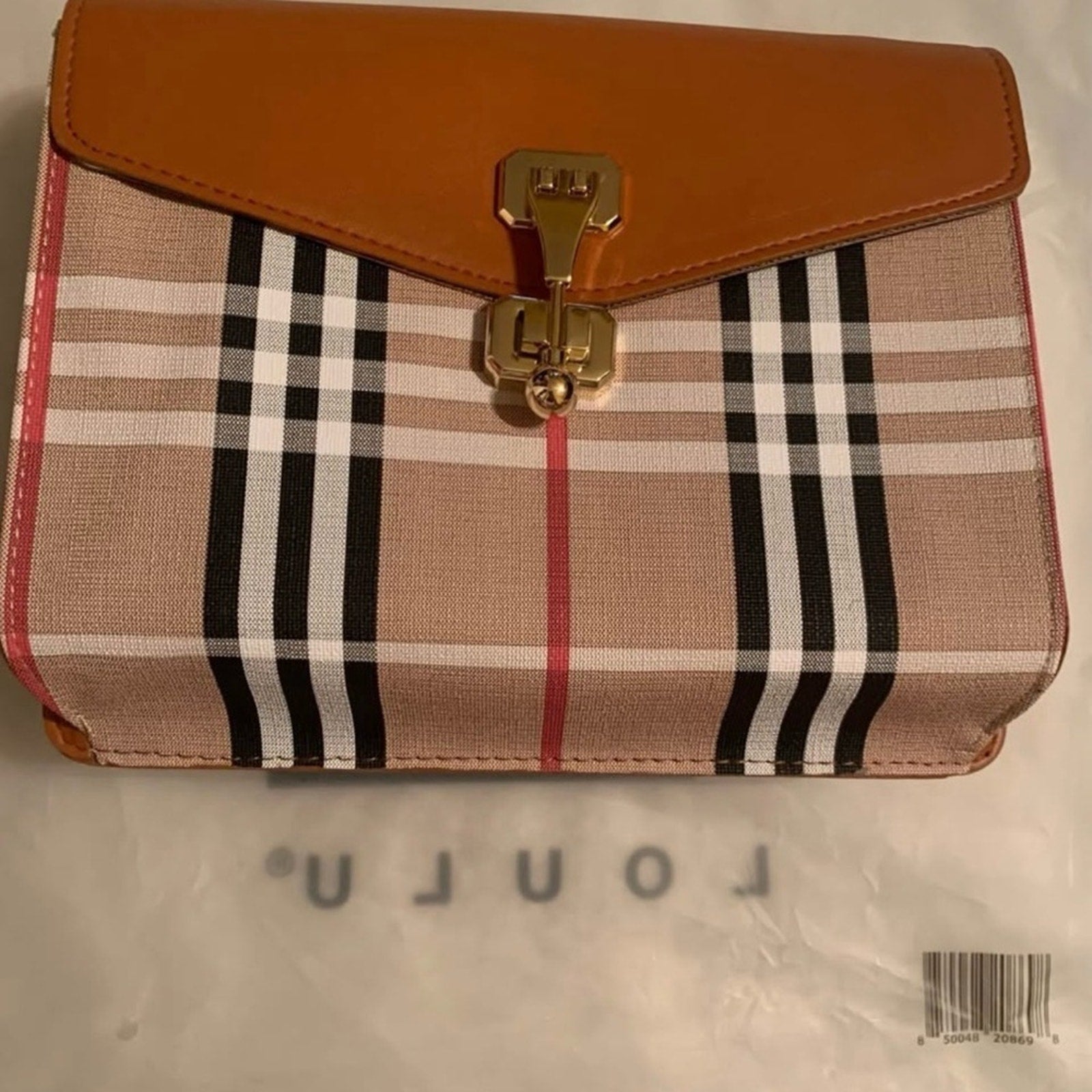Loulu tan Plaid Women's Bag