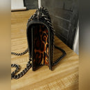 Kurt Geiger LIKE NEW Black Shoreditch with Leopard Pony Hair Sides Purse