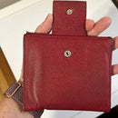 Bvlgari Red Textured Leather Compact Wallet with Silver hardware
