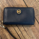 Michael Kors Blue Pebble Grain Leather Key/Coin/credit card Pouch A4