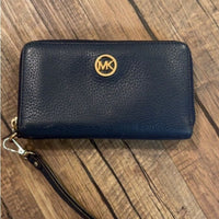 Michael Kors Blue Pebble Grain Leather Key/Coin/credit card Pouch A4