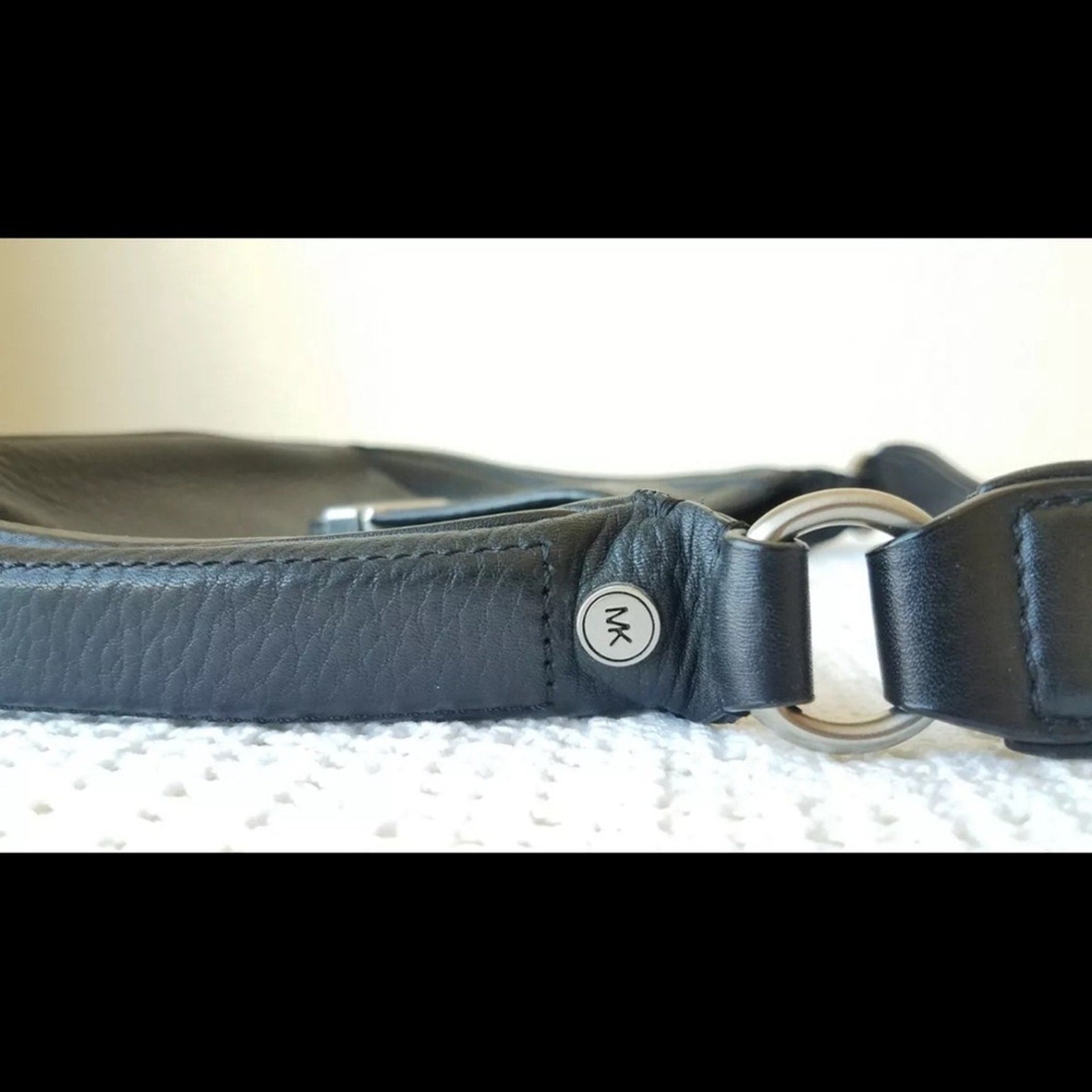 Michael Kors Black Leather Purse Handbag Snap Buckle Early 2000's Model