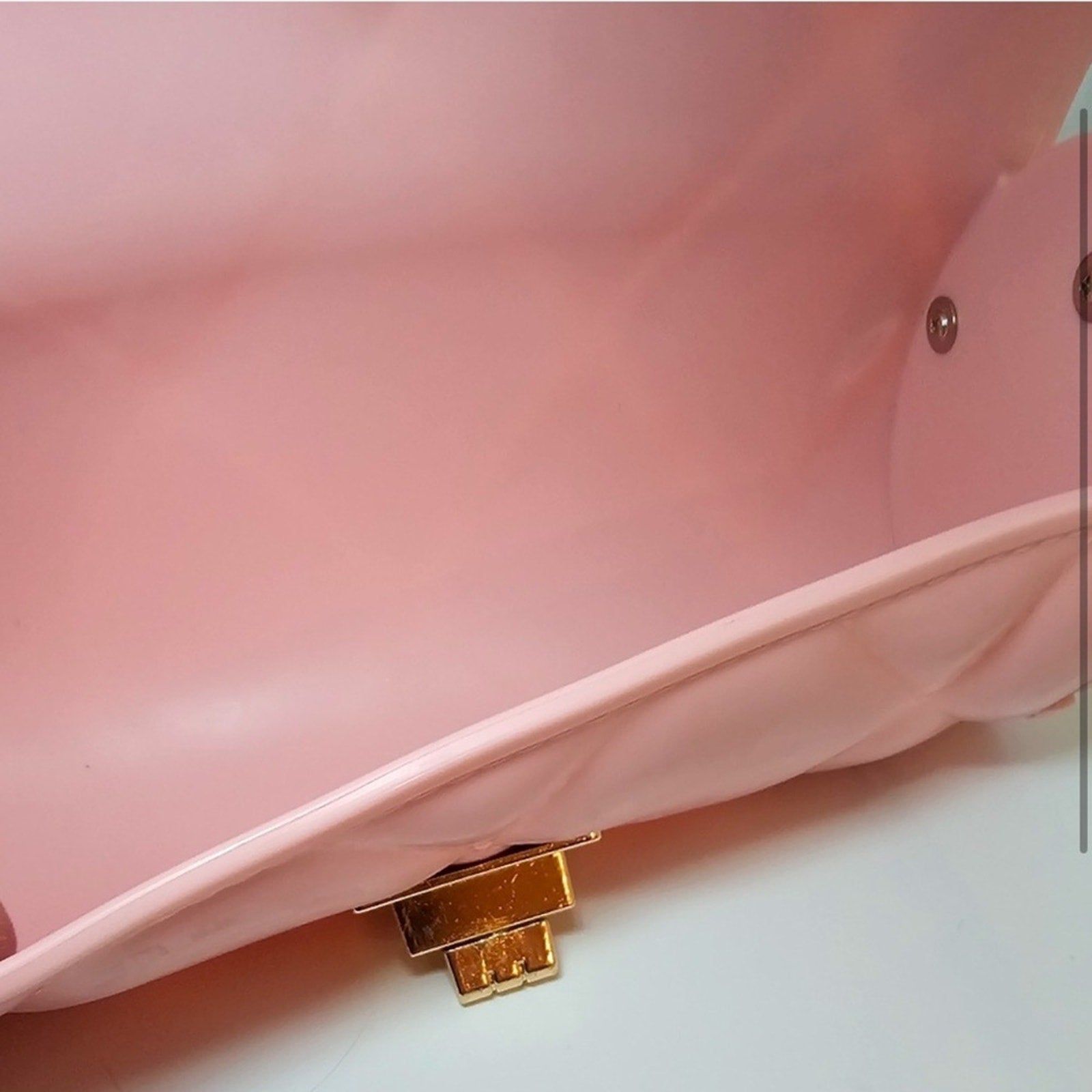 Pink Jelly Purse with adjustable Metal Strap NWT