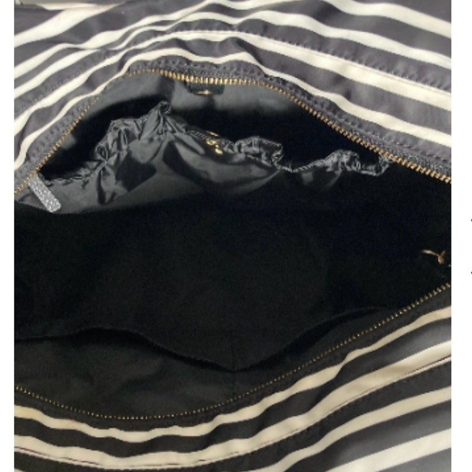 Kate Spade ♠️ Black and White Striped Diaper Bag with Changing Pad