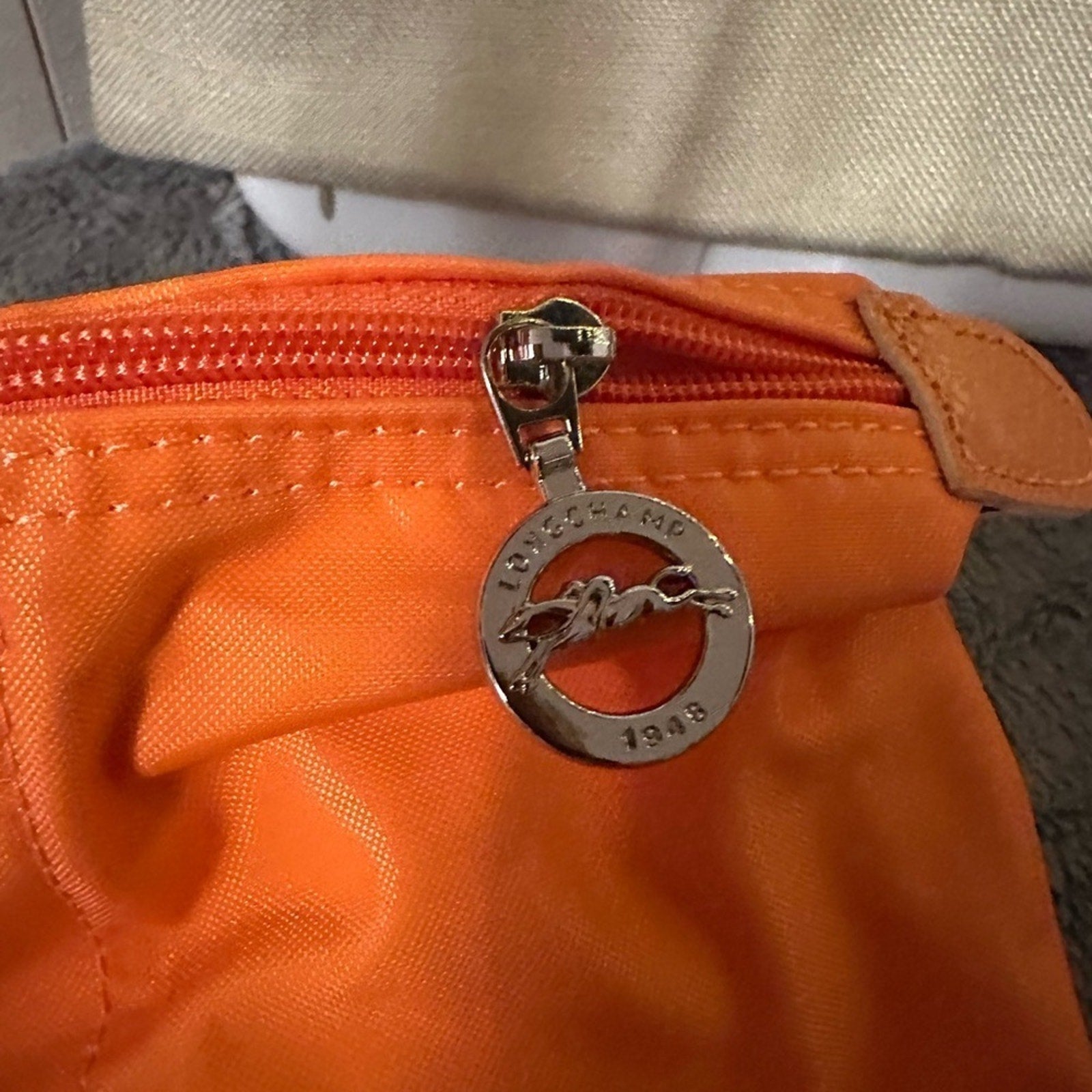 Longchamp Pliage Orange tote - NEW IN PASTIC