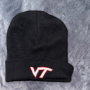Unisex Black Virginia Tech Hokies Raised Cuffed Knit Hat- Unbranded NWOT