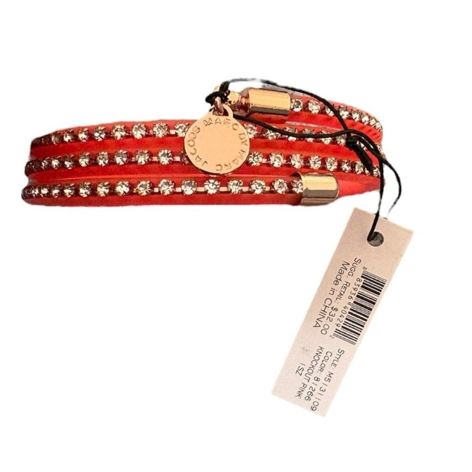 Marc By Marc Jacobs Slinky Pink Bracelet Wrap around with crystal detail…