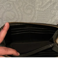 Vintage Jimmy Choo Black Leather Star Studded Long Zipper Wallet