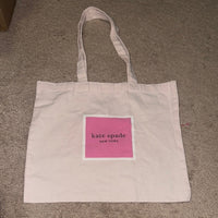 Kate Spade Pink and White Tote Bag