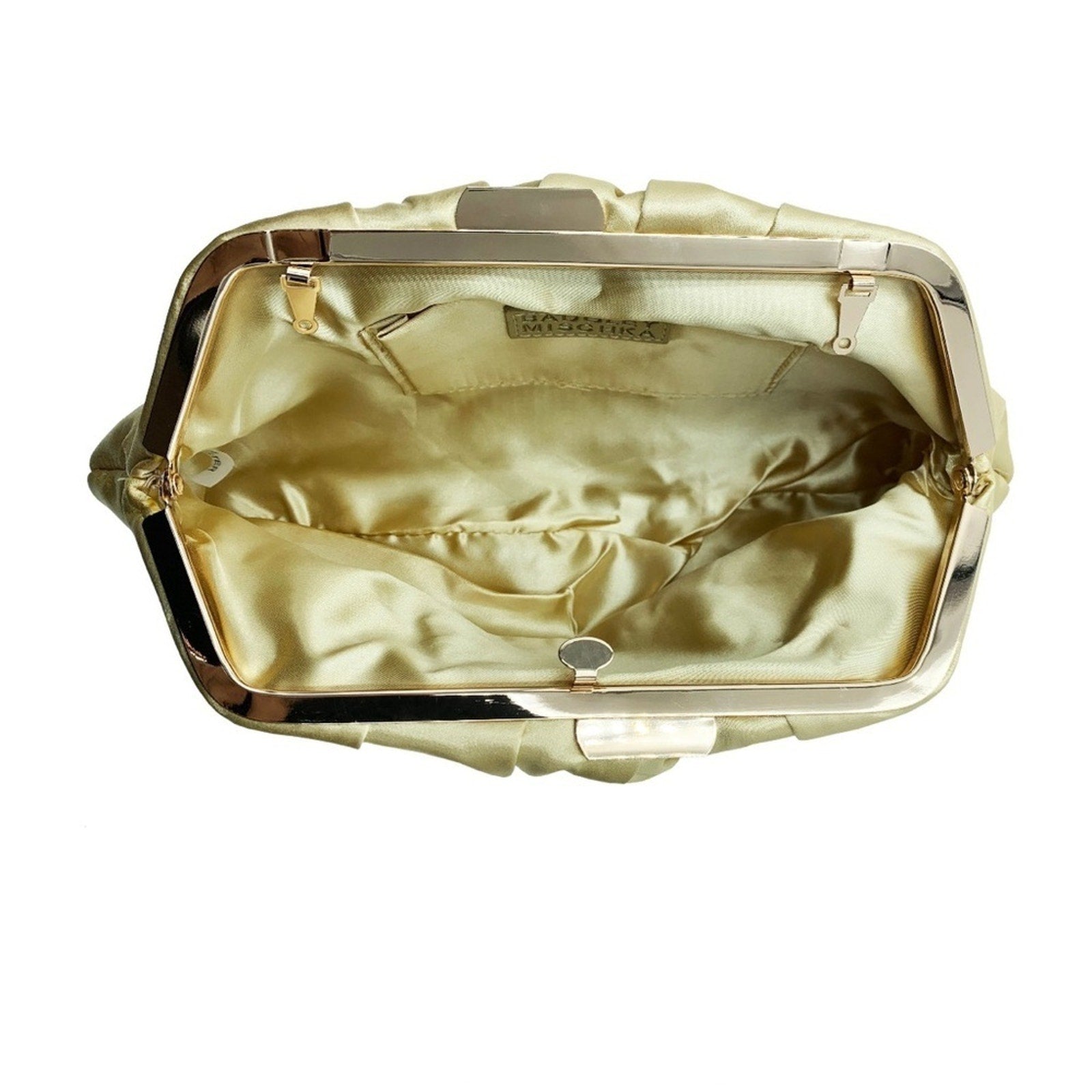 Badgley Mischka Elegant Gold Clutch with Gold Chain