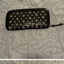 Vintage Jimmy Choo Black Leather Star Studded Long Zipper Wallet