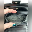AUTH SALVATORE FERRAGAMO GANCINI LEATHER EMBOSSED LOGO COMPACT WALLET EUC