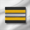 COACH $250 MSRP NEW Men’s Slim Billfold Wallet ~ Yellow Varsity Stripe NWT