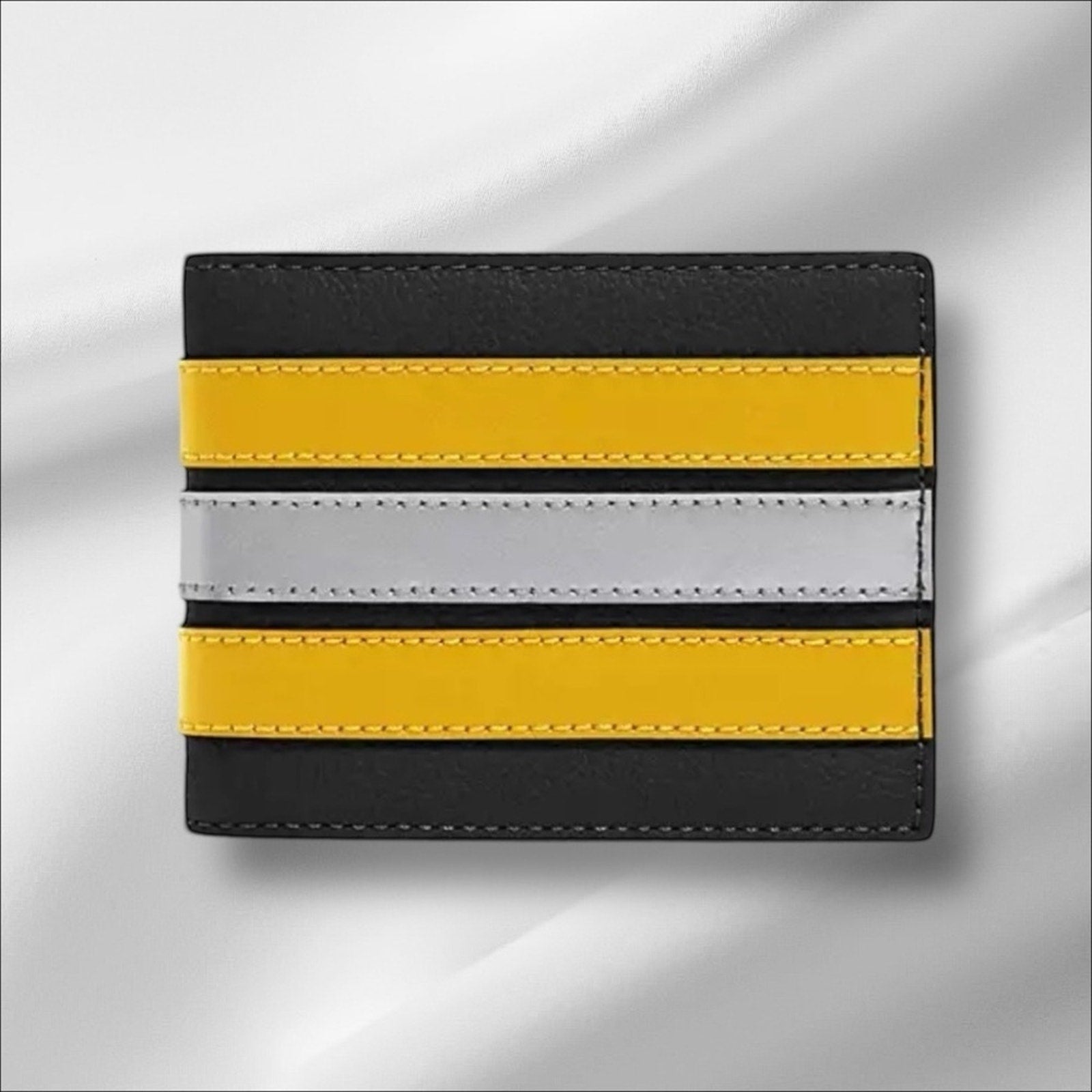 COACH $250 MSRP NEW Men’s Slim Billfold Wallet ~ Yellow Varsity Stripe NWT