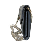 Badgley Mischka Crossbody Gray Gold Hardware