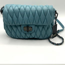 Badgley Mischka Blue and Silver Quilted Crossbody Bag