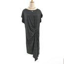 $89 Kenneth Cole Reaction Black White Striped Drapey Dress Large