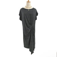 $89 Kenneth Cole Reaction Black White Striped Drapey Dress Large