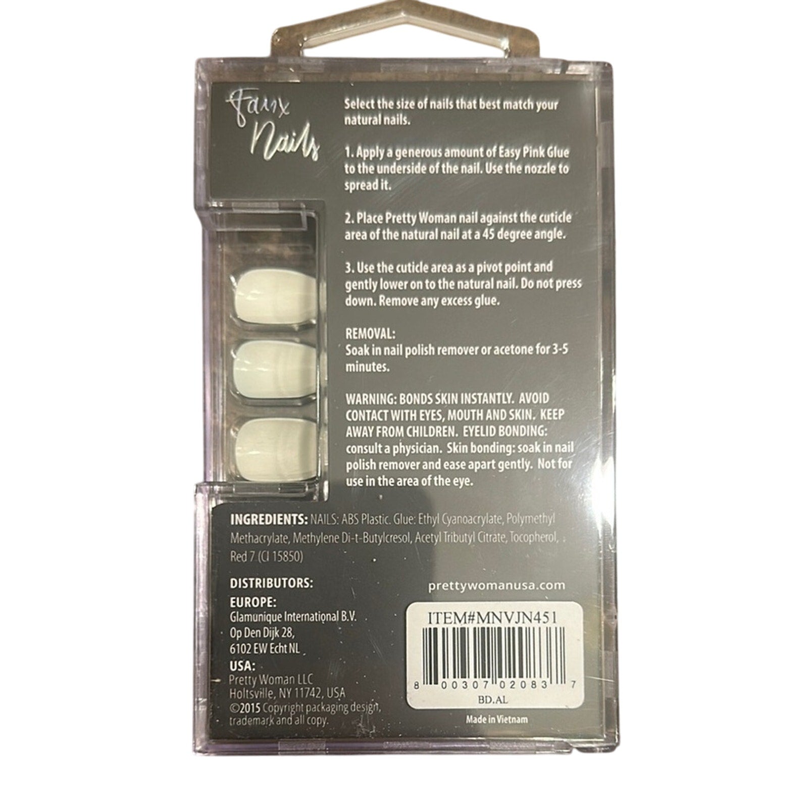 Pretty Woman Faux Nails - Blue and White