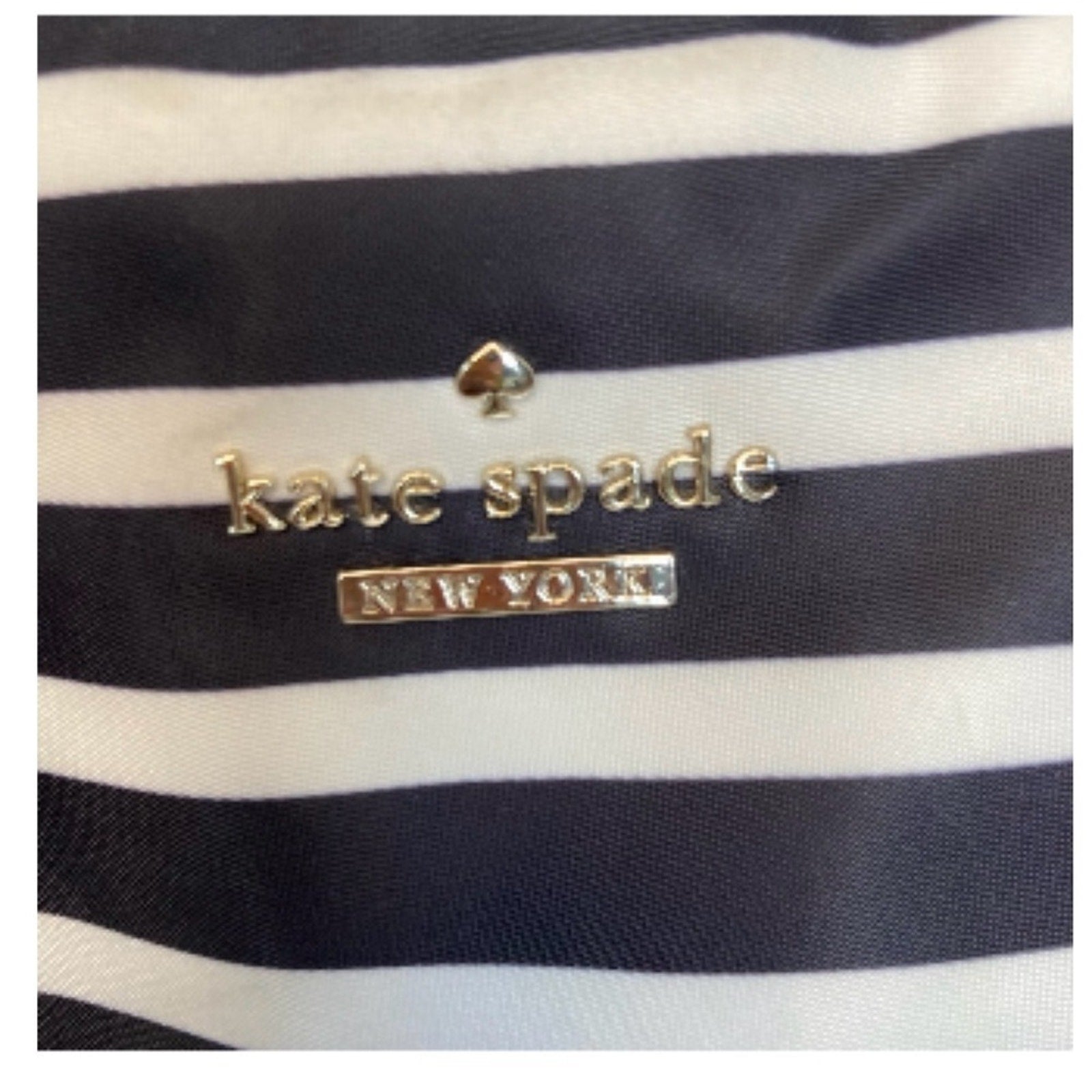 Kate Spade ♠️ Black and White Striped Diaper Bag with Changing Pad