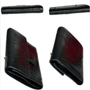 AUTH SALVATORE FERRAGAMO GANCINI LEATHER EMBOSSED LOGO COMPACT WALLET EUC