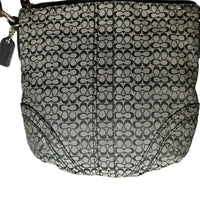 Coach Monogrammed Logo Buckle Small Crossbody Black/White/Silver Hardware
