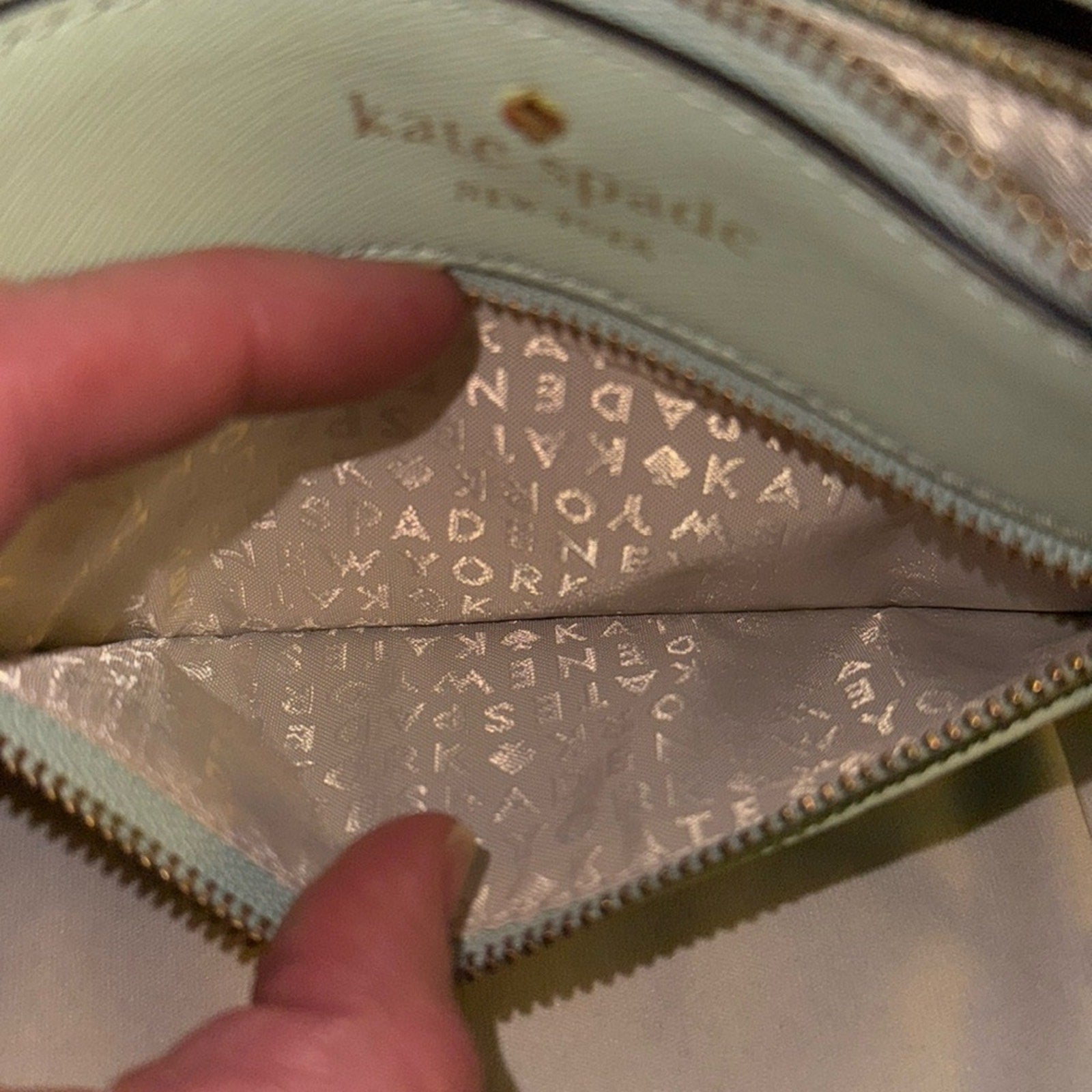 Kate Spade ♠️ Leather Wristlet Card Wallet - Mikas Pond island-waters (483) NWOT