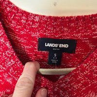 LANDS' END S (6-8) Cotton Drifter V-neck Sweater NWT $80
