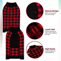 XL Black and Red Checkered Dog Shirt NWOT