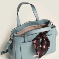 Light Blue Nine West Handbag with Floral Scarf