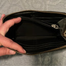 Vintage Jimmy Choo Black Leather Star Studded Long Zipper Wallet