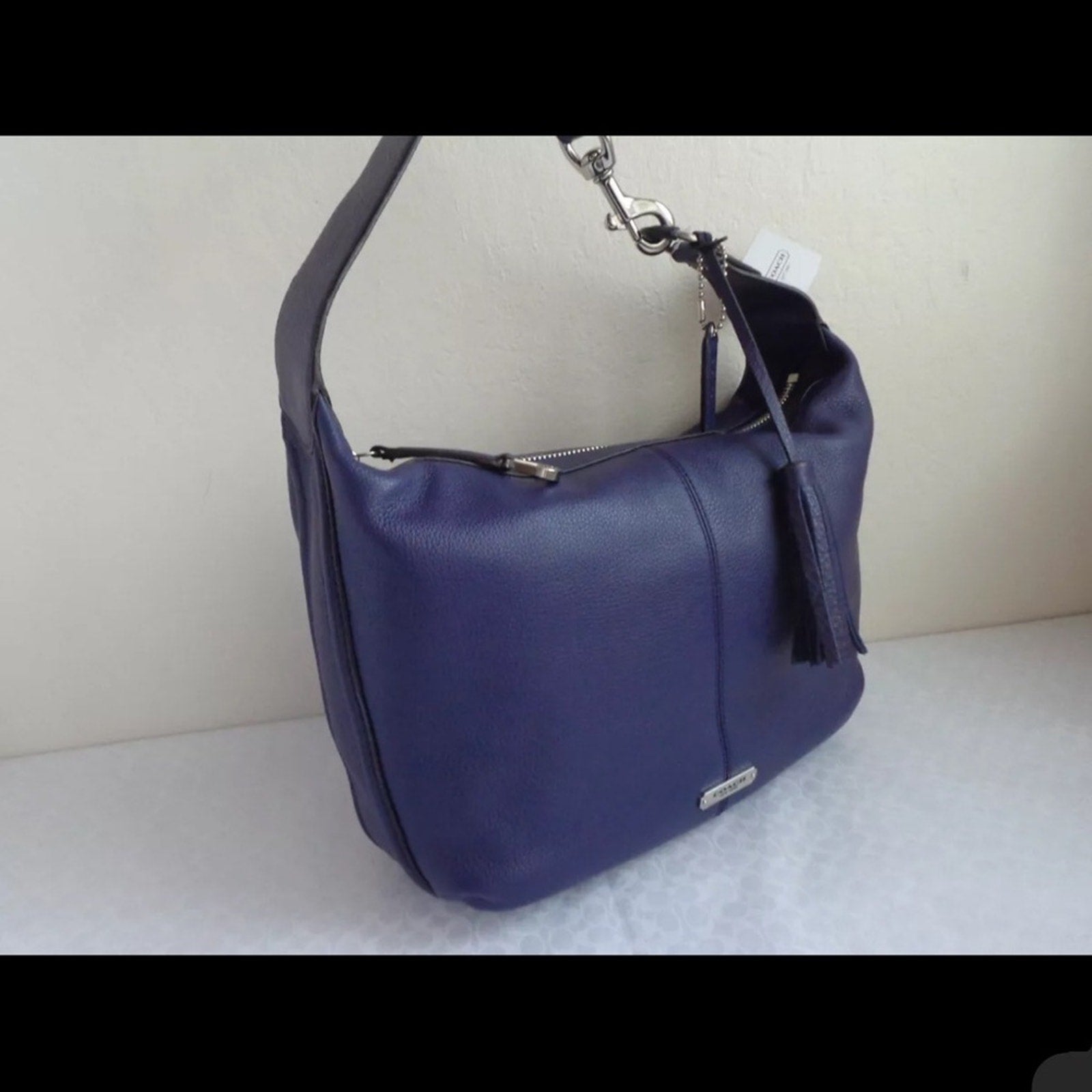 Coach Women's Blue Leather Shoulder Bag