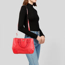 Tory Burch RED Robinson Double Zip Tote with cross body EUC