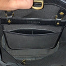 DOONEY & BOURKE Vintage Cabrino Black Fabric Tote Leather Trimmed RARE