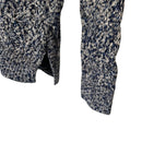 Lands End Drifter Sweater Size S Blue Marbled Cable Knit V-neck