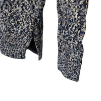 Lands End Drifter Sweater Size S Blue Marbled Cable Knit V-neck