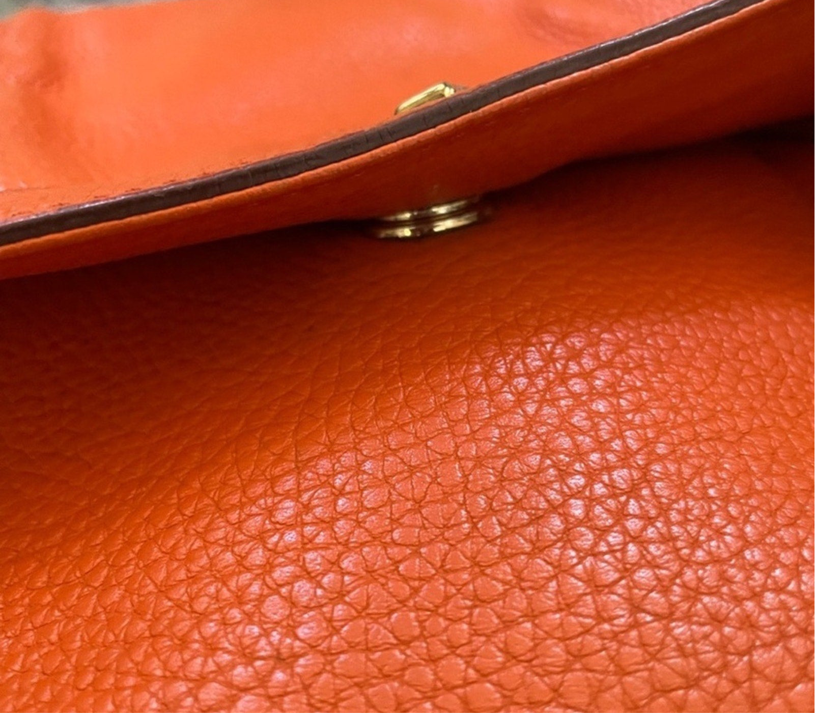 Authentic Vintage, MCM Orange, Leather, 2-Way, with Gold Chain Shoulder or Cross Body Convertible Strap Purse
