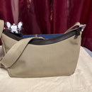VINTAGE GUCCI shoulder bag khaki canvas plain 35098 3444 EUC