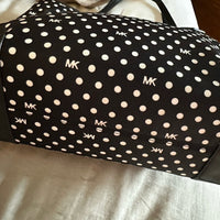 Michael Kors Black & White Polk A Dot Eva Nylon Small Tote