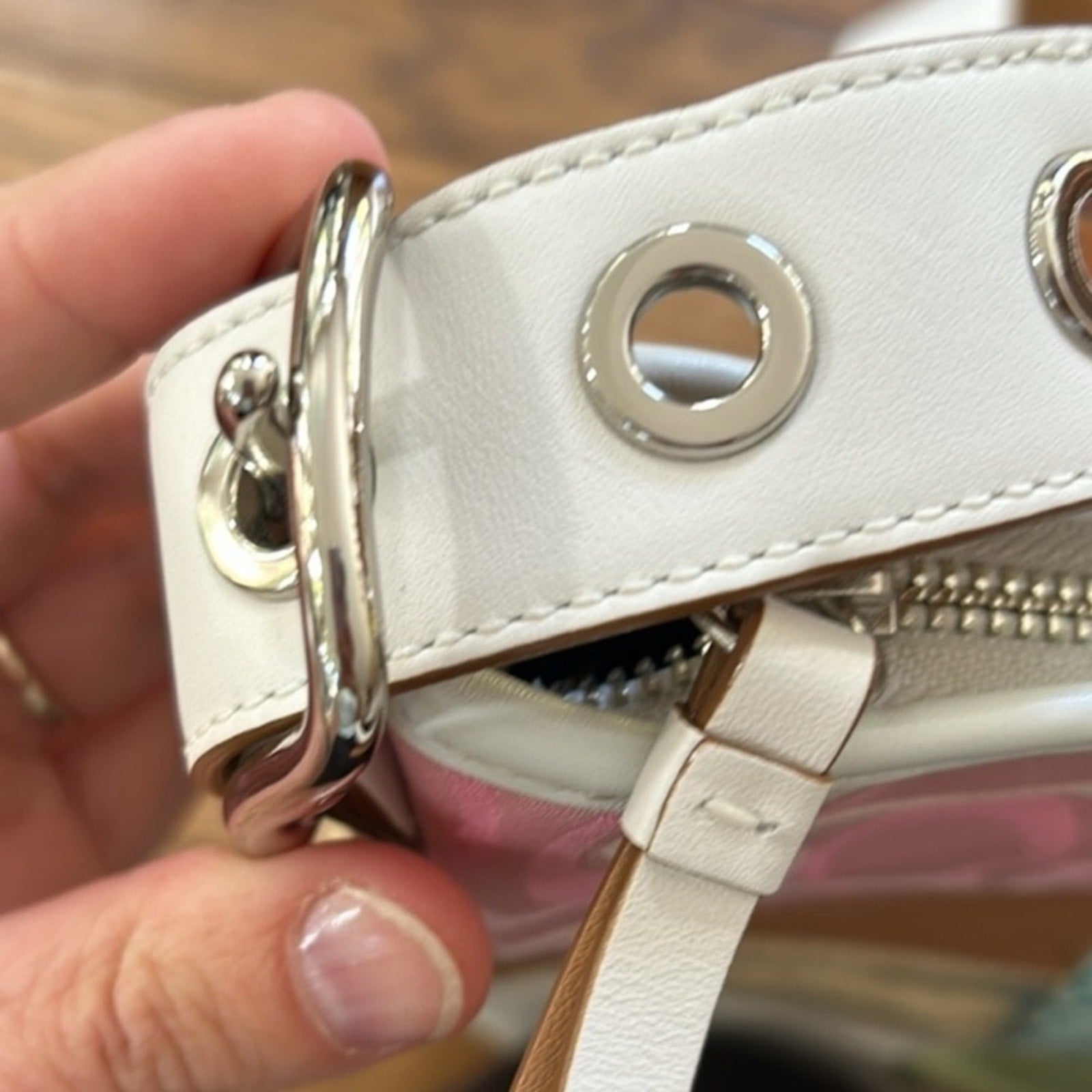 Coach Pink and Green Crossbody Bag with Patchwork Design