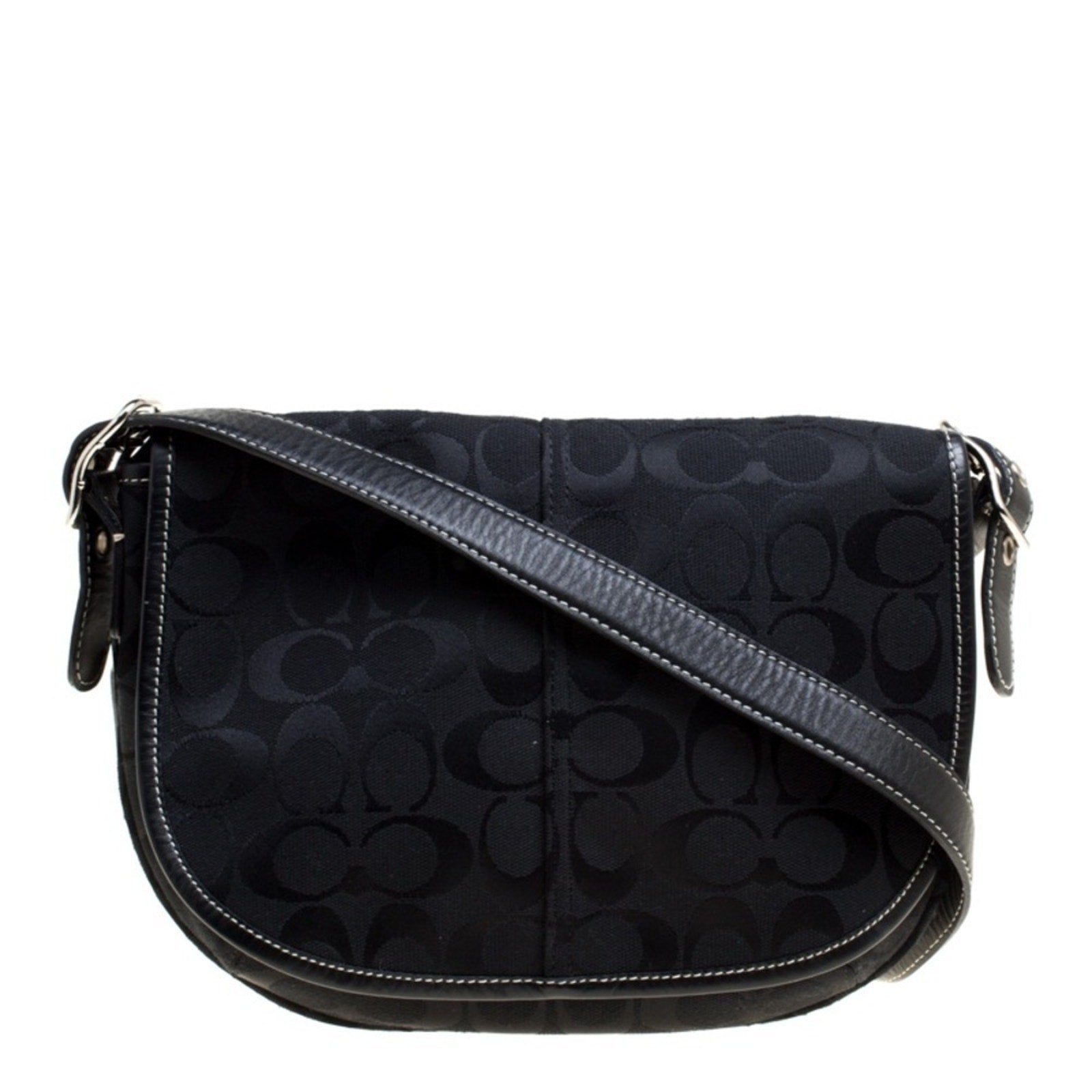 Coach Black Signature Canvas Crossbody Bag NWOT