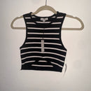 Black and White Striped Crop Top