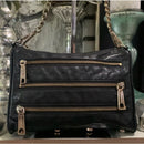 REBECCA MINKOFF Leather Chain Crossbody Bag black EUC