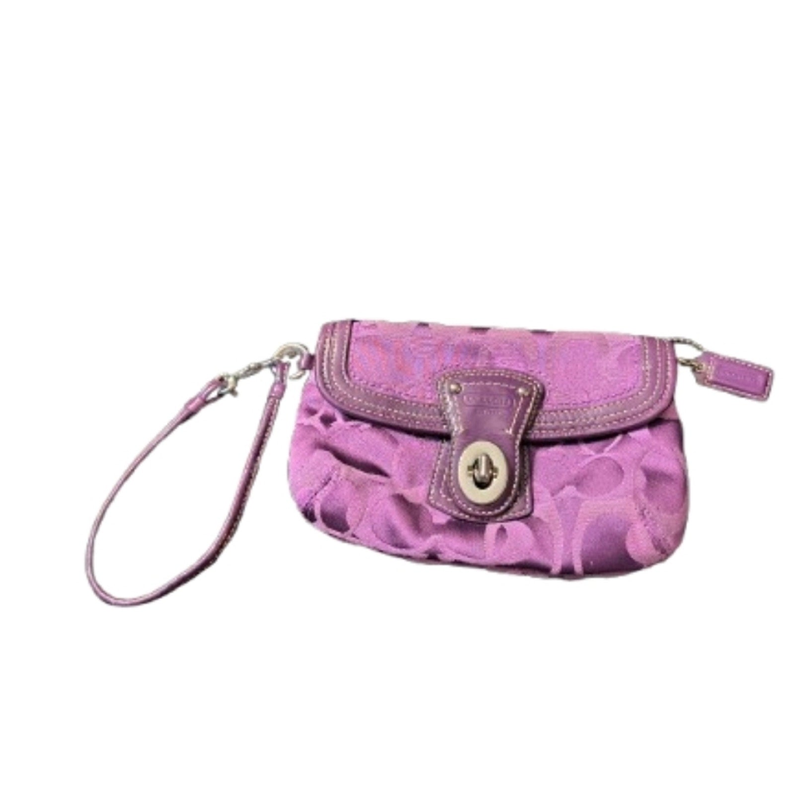 Vintage Coach Turn Lock Purple Wristlet
